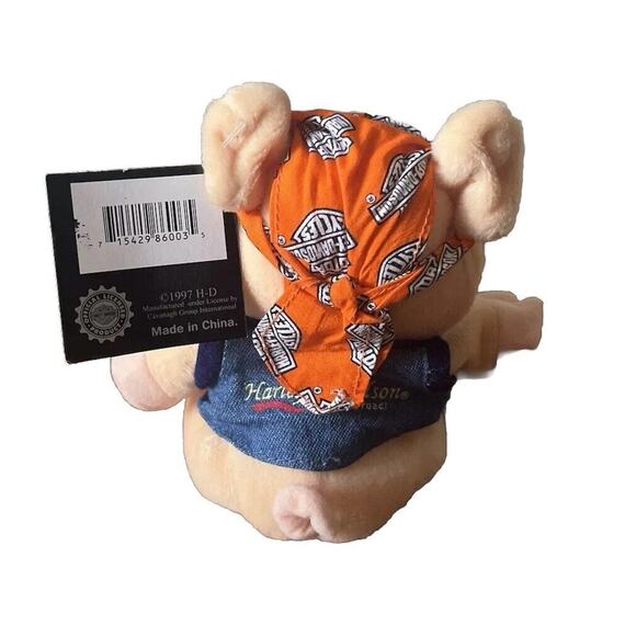 Harley-Davidson Plush Biker Hog Bean Bag Stuffed Punky Motorcycle Pig 6" MINT - Picture 2 of 5